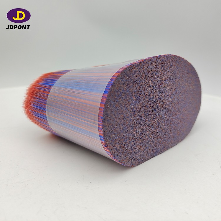 Red mixture Blue hollow tapered synthetic brush fibers for paint brush